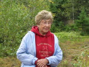 Elder Lillian Marshall visits the main Debert archaeological site, Fall 2008. Lillian’s gallery space will share the history of Mi’kmaw governance and the special role that Potlotek has played within Mi’kmaw leadership.