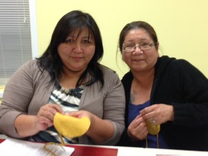 Annie Gould with her mother, Beverly Gould at the Waycobah First Nation, Waycobah, NS. October 2013