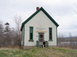 Doug Knockwood sits at the day school building in Newville Lake, recounting stories of the residential school and how it compared to the day school.