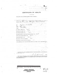 Archival document from Doug’s admission and release from the Shubenacadie Residential School.